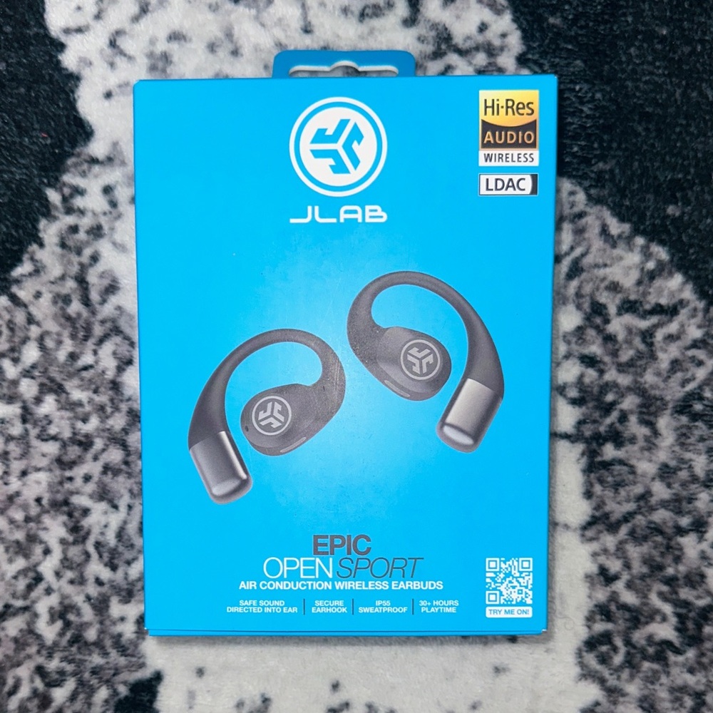 JLab Epic Open Sport Wireless Earbuds - Black